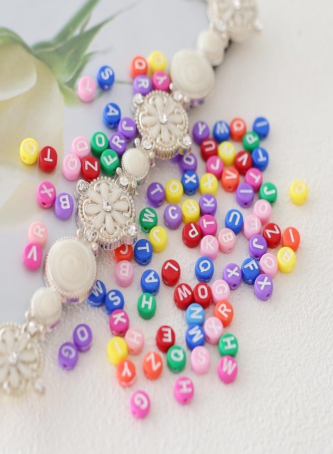 Dhruv Crafts Acrylic Round A to Z Alphabet Letter Beads Multicolor 6mm for Jewellery Making, DIY Bracelets, Necklace, Key Chains and Kids Jewellery (500 Pieces, 7x4mm Alphabet) - Image 5